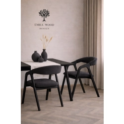 PRODUCENT Krzesło Dębowe KR-201 Kolor Tkaniny Grafitowy Kolor Drewna Czarny